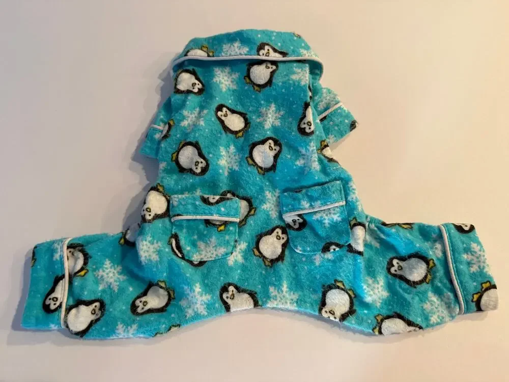 Klippo Pet Penguins & Snowflake Flannel Pajamas XS Dog Breeds